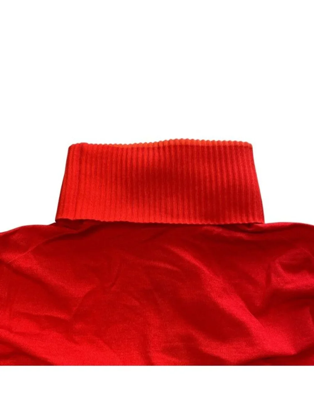 Louis Vuitton Turtleneck Knit Sweater Top Wool Polyurethane Red Fine Daily